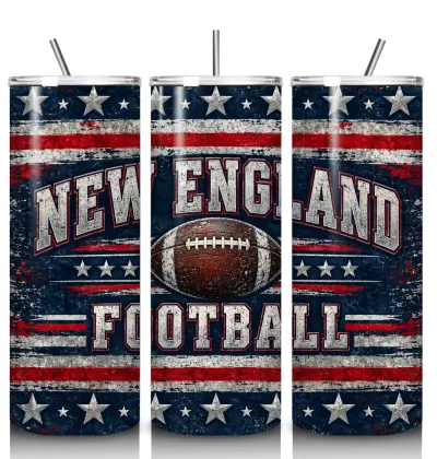 New England Football 20 oz steel tumbler