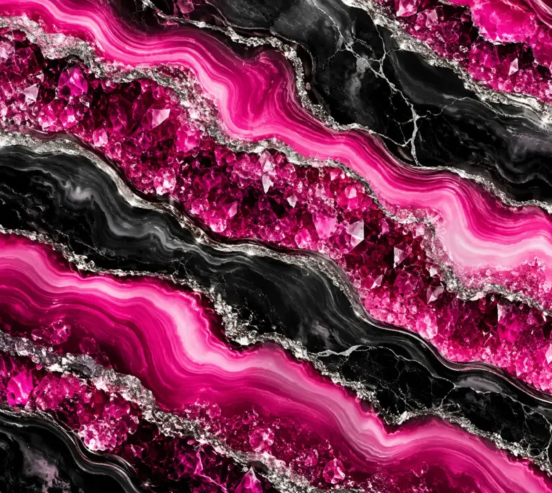 Pink & Black Quartz