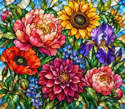 Stained Glass Flowers