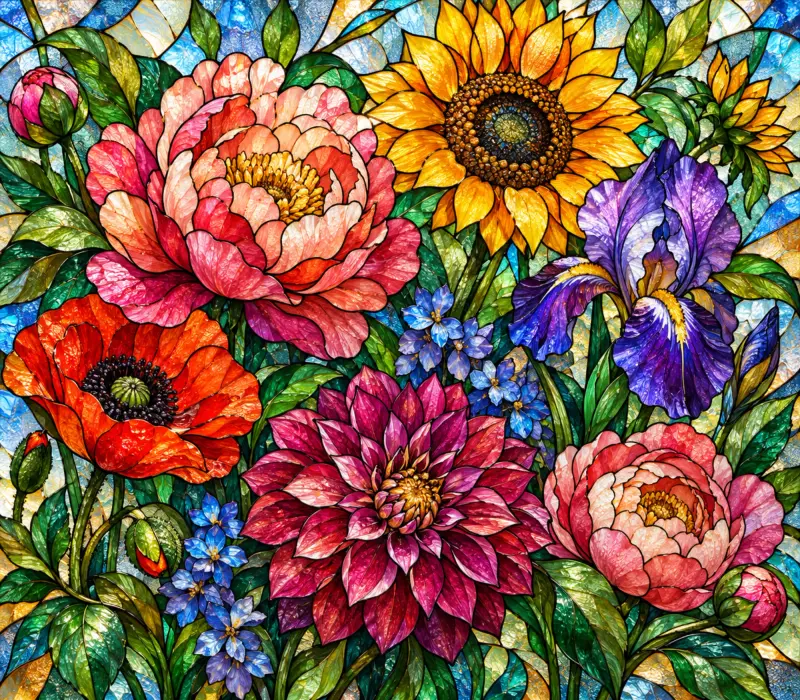 Stained Glass Flowers