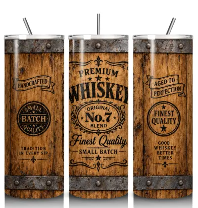 Whiskey Barrel 20 oz steel tumbler