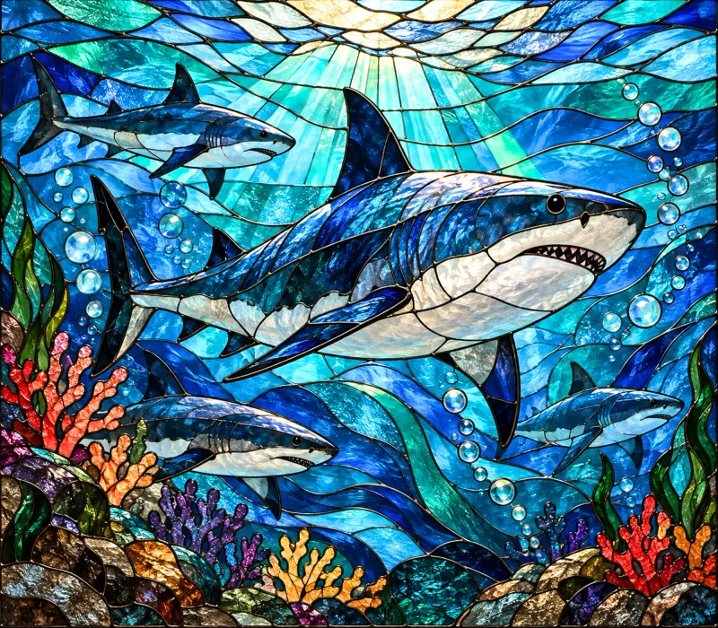 Stained Glass Shark