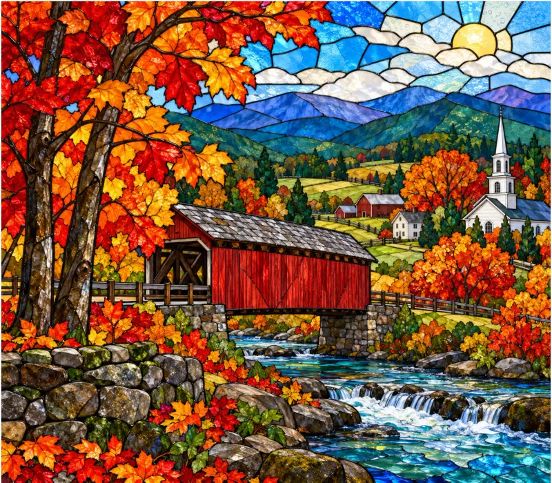 Stained Glass Covered Bridge