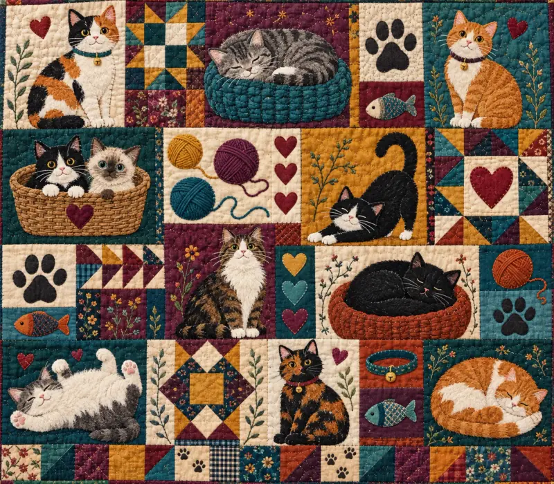 Quilted Cat Design