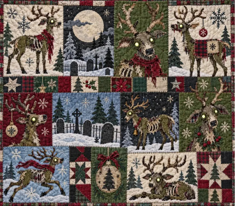 Quilted Zombie Reindeer