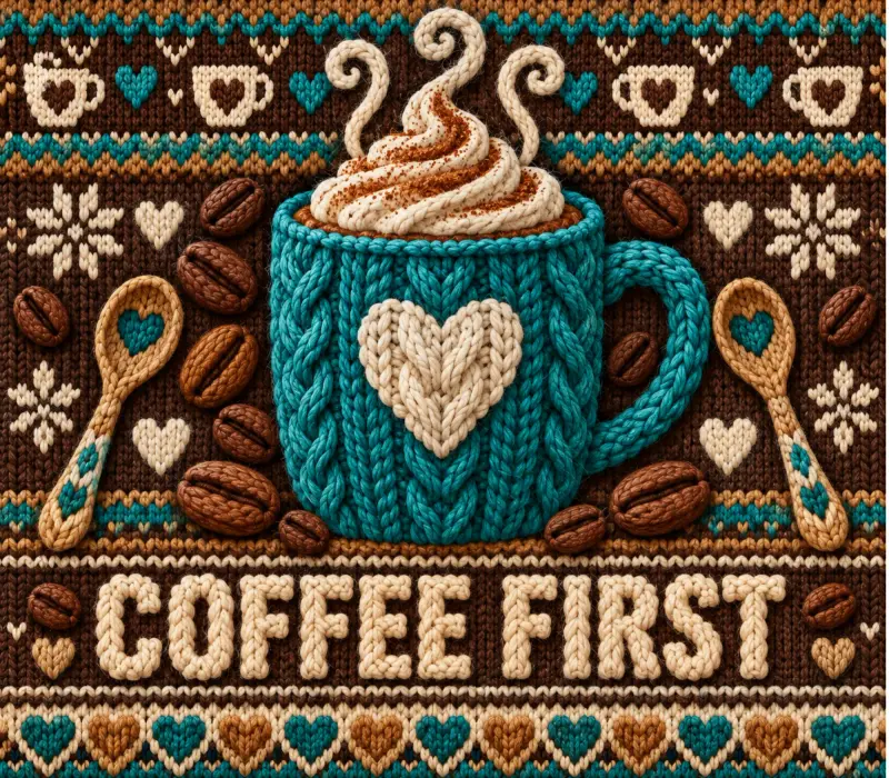 Coffee First Knitted Design
