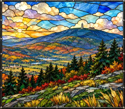 Mt. Greylock 2 Stained Glass Design
