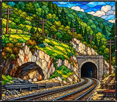 Tunnel Entrance Stained Glass Design
