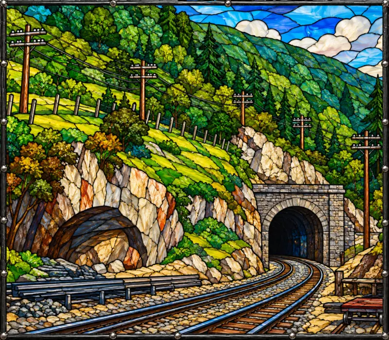 Tunnel Entrance Stained Glass Design