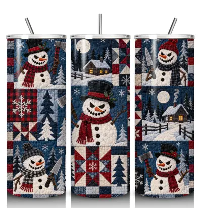 Evil Snowmen 20 oz steel tumbler