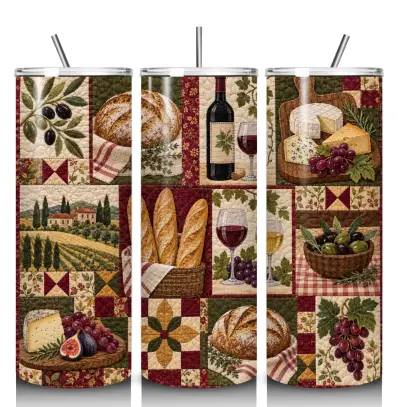 Wine & Cheese 20 oz steel tumbler