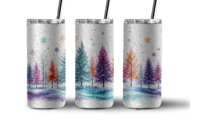 Watercolor Winter Glitter