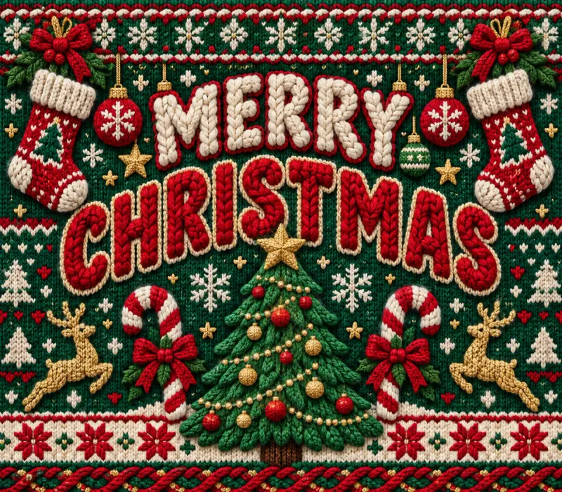 Merry Christmas Knitted Design