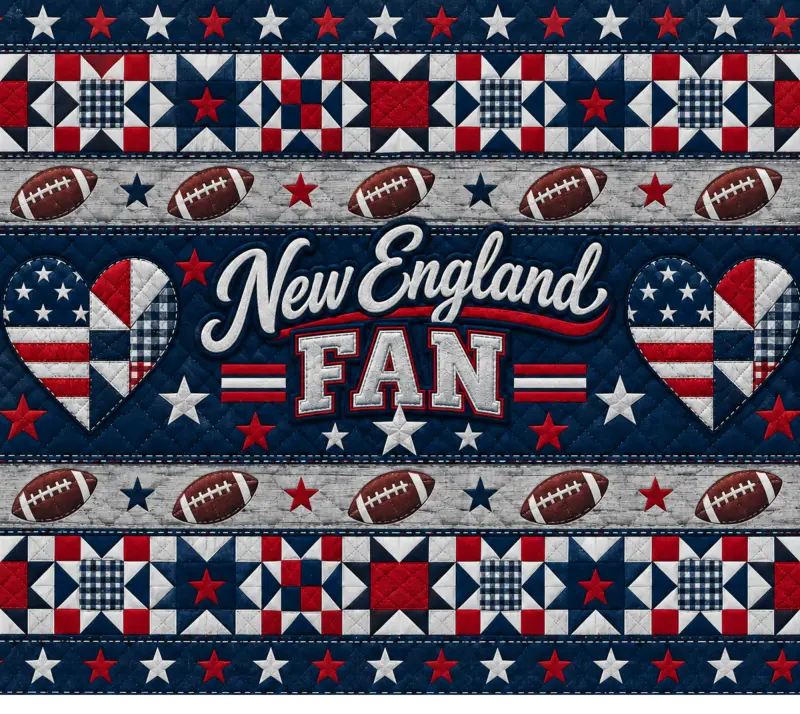 New England Fan -- Quilted Football Design
